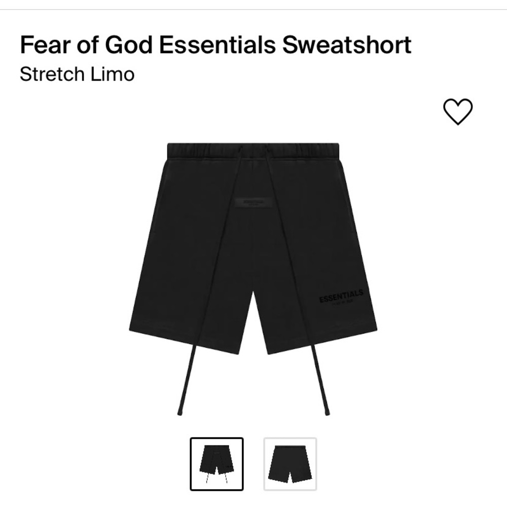 Brand new Black Fear of God Essentials Sweatshort - Medium